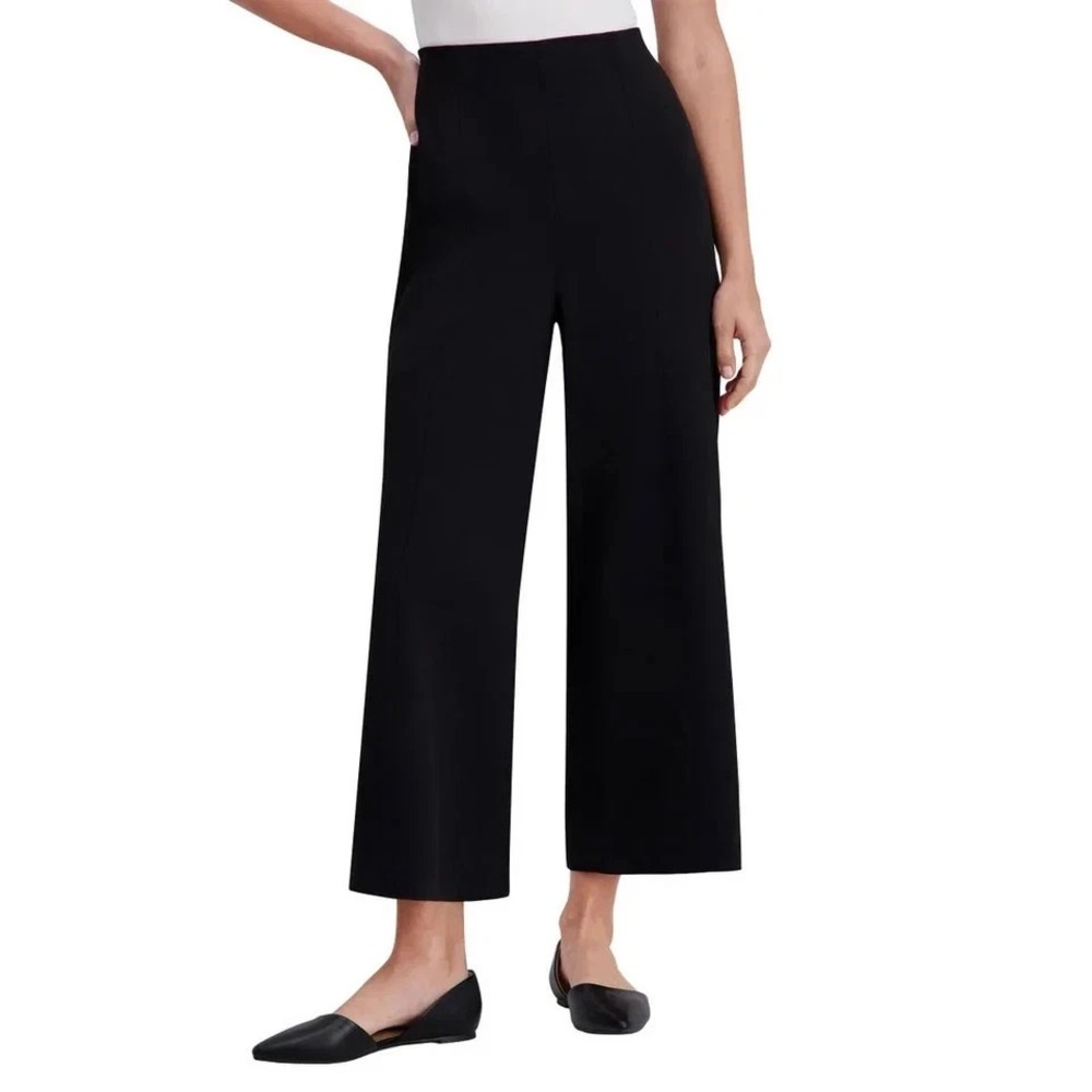 Kenneth Cole Women's High Rise Wide Crop Pants, Black, Size: XL, New